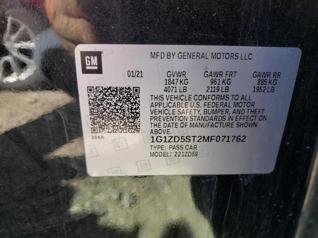 Photo 10 from auction – 2021 CHEVROLET MALIBU LT with VIN 1G1ZD5ST2MF071762