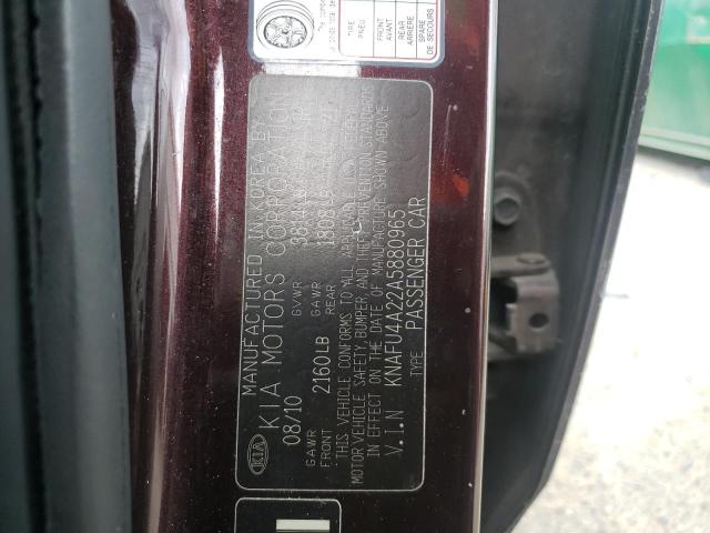 Photo 10 from auction – 2010 KIA FORTE EX with VIN KNAFU4A22A5880965