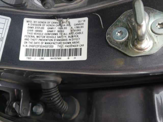 Photo 10 from auction – 2018 HONDA CIVIC LX with VIN 2HGFC2F53JH537203