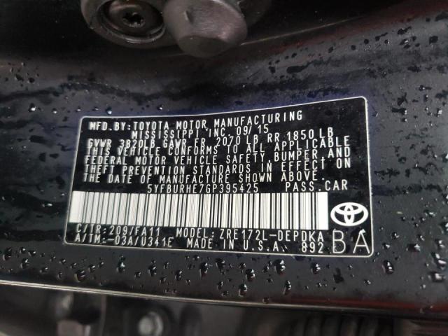 Photo 10 from auction – 2016 TOYOTA COROLLA L with VIN 5YFBURHE7GP395425