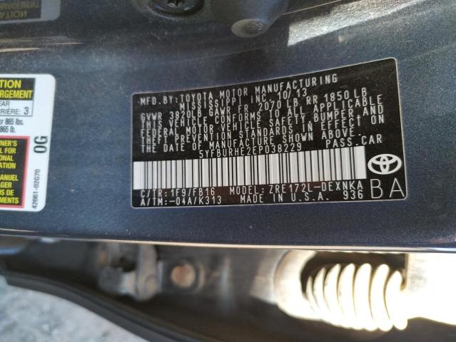 Photo 10 from auction – 2014 TOYOTA COROLLA L with VIN 5YFBURHE2EP038229