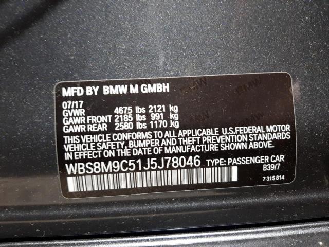Photo 10 from auction – 2018 BMW M3 with VIN WBS8M9C51J5J78046