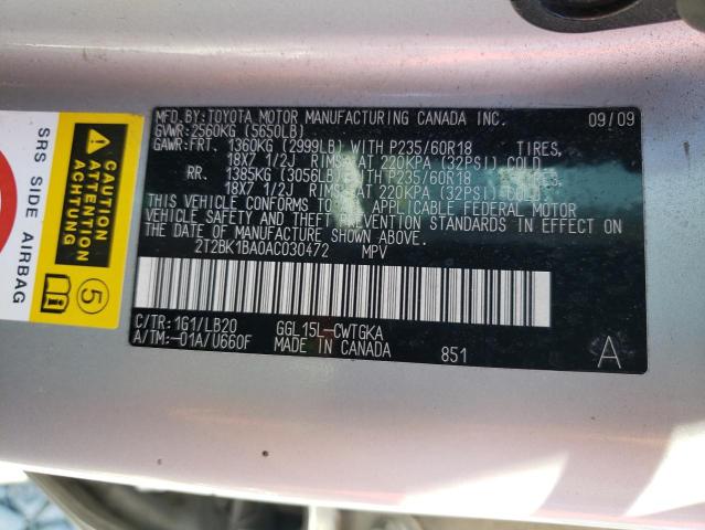 Photo 10 from auction – 2010 LEXUS RX 350 with VIN 2T2BK1BA0AC030472