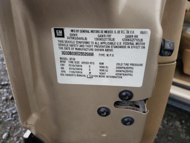 Photo 7 from auction – 2002 BUICK RENDEZVOUS with VIN 3G5DB03E62S525098