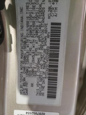 Photo 10 from auction – 2004 TOYOTA SIENNA CE with VIN 5TDZA23C74S220969