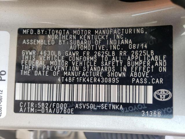 Photo 10 from auction – 2014 TOYOTA CAMRY L with VIN 4T4BF1FK4ER430895