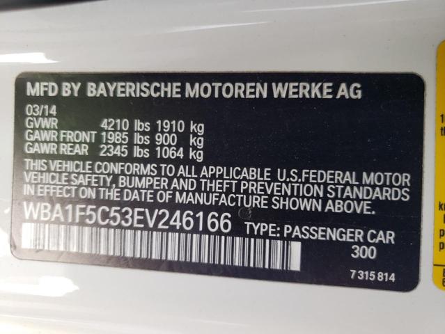 Photo 10 from auction – 2014 BMW 228 I with VIN WBA1F5C53EV246166