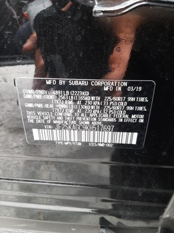 Photo 10 from auction – 2019 SUBARU FORESTER P with VIN JF2SKAGC9KH517697
