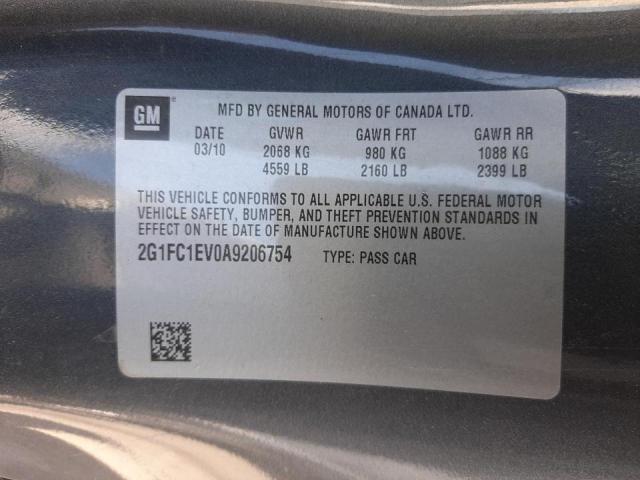 Photo 10 from auction – 2010 CHEVROLET CAMARO LT with VIN 2G1FC1EV0A9206754