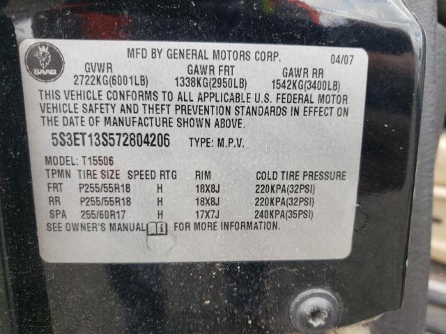 Photo 10 from auction – 2007 SAAB 9-7X 4.2I with VIN 5S3ET13S572804206