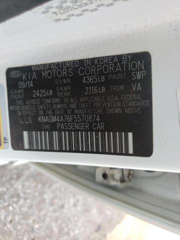 Photo 10 from auction – 2015 KIA OPTIMA LX with VIN KNAGM4A76F5570874