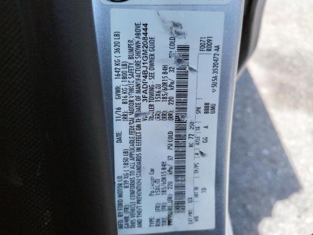 Photo 10 from auction – 2016 FORD FIESTA SE with VIN 3FADP4BJ1GM208444