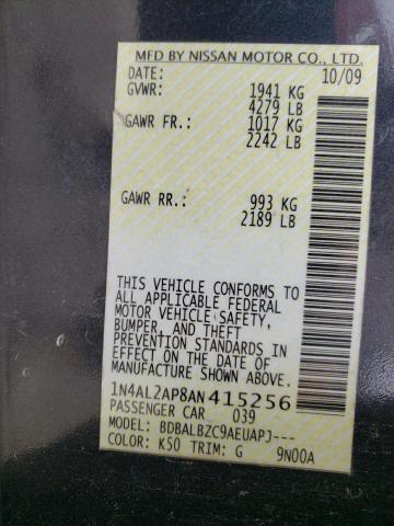 Photo 10 from auction – 2010 NISSAN ALTIMA BAS with VIN 1N4AL2AP8AN415256