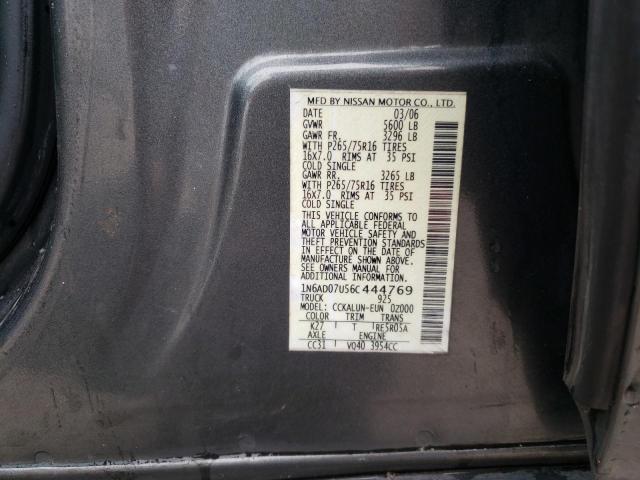 Photo 10 from auction – 2006 NISSAN FRONTIER C with VIN 1N6AD07U56C444769