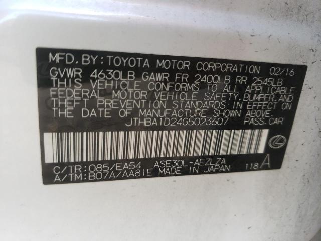 Photo 10 from auction – 2016 LEXUS IS 200T with VIN JTHBA1D24G5023607