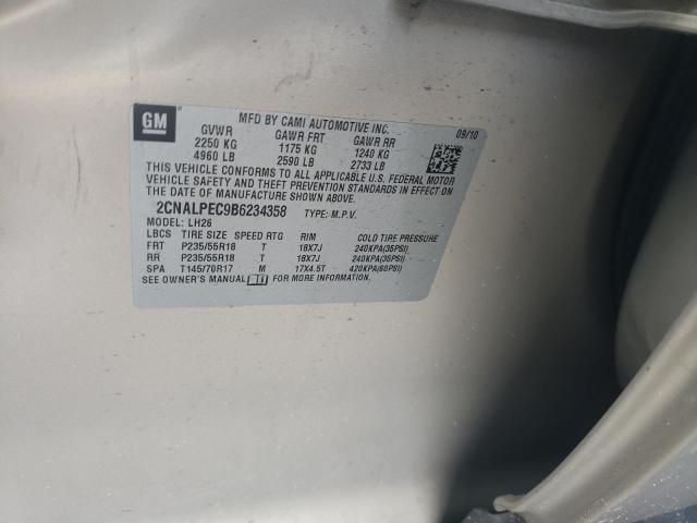 Photo 10 from auction – 2011 CHEVROLET EQUINOX LT with VIN 2CNALPEC9B6234358