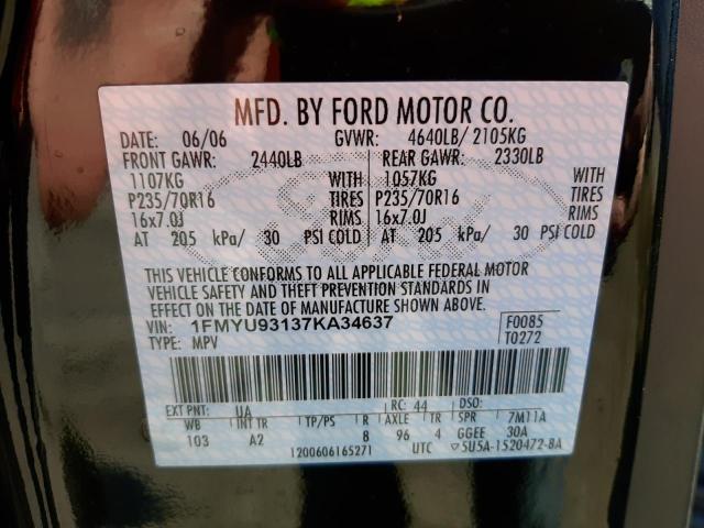Photo 10 from auction – 2007 FORD ESCAPE XLT with VIN 1FMYU93137KA34637