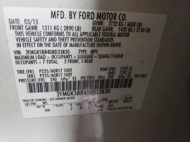 Photo 10 from auction – 2013 FORD FLEX SE with VIN 2FMGK5B84DBD33830