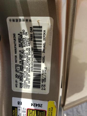 Photo 10 from auction – 2010 TOYOTA COROLLA BA with VIN 1NXBU4EE4AZ327760