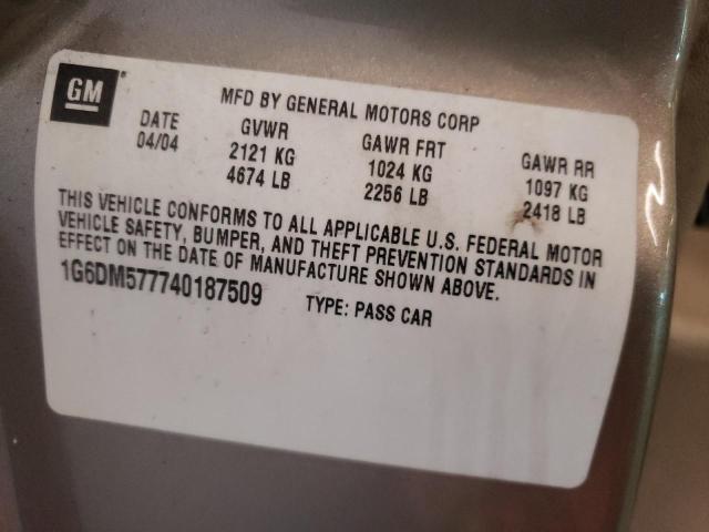 Photo 10 from auction – 2004 CADILLAC CTS with VIN 1G6DM577740187509