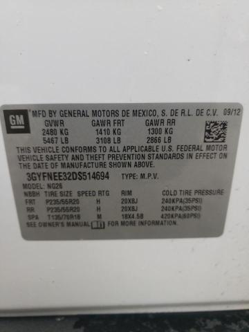 Photo 10 from auction – 2013 CADILLAC SRX PREMIU with VIN 3GYFNEE32DS514694