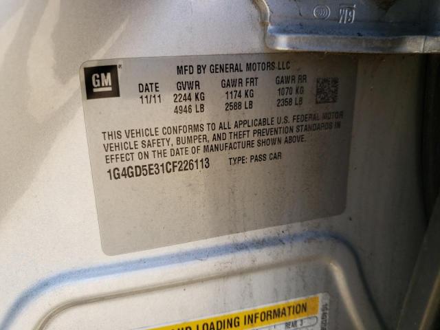 Photo 10 from auction – 2012 BUICK LACROSSE P with VIN 1G4GD5E31CF226113