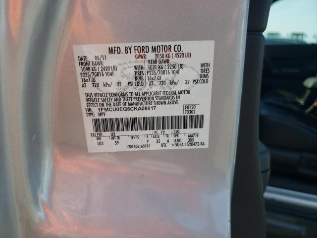 Photo 10 from auction – 2012 FORD ESCAPE LIM with VIN 1FMCU0EG5CKA08817