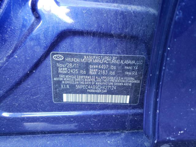 Photo 10 from auction – 2012 HYUNDAI SONATA SE with VIN 5NPEC4AB9CH427124