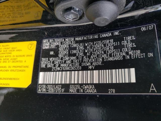 Photo 10 from auction – 2008 LEXUS RX 350 with VIN 2T2HK31U98C065359