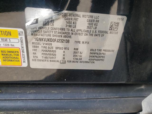Photo 10 from auction – 2015 CHEVROLET TRAVERSE L with VIN 1GNKVJKD0FJ232138