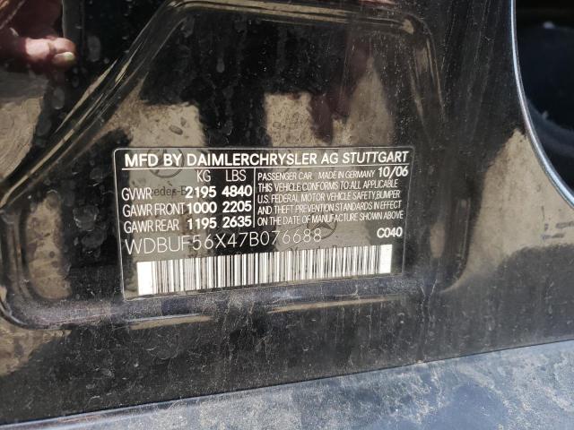 Photo 10 from auction – 2007 MERCEDES-BENZ E 350 with VIN WDBUF56X47B076688