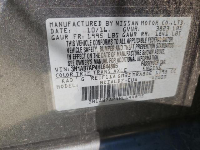 Photo 10 from auction – 2017 NISSAN SENTRA S with VIN 3N1AB7AP4HL644895
