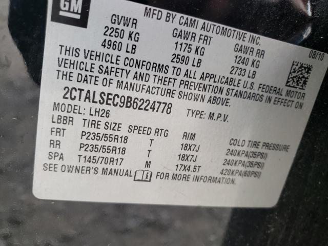 Photo 10 from auction – 2011 GMC TERRAIN SL with VIN 2CTALSEC9B6224778