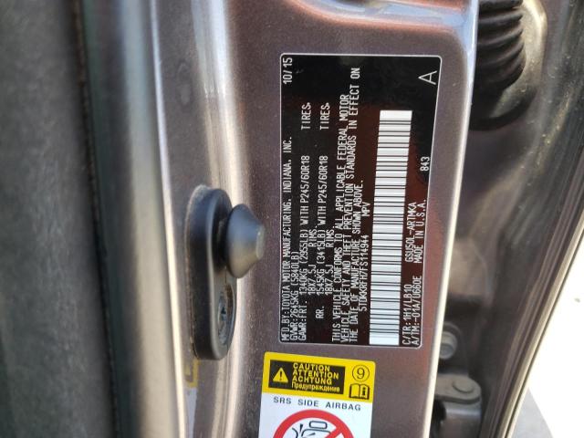 Photo 10 from auction – 2015 TOYOTA HIGHLANDER with VIN 5TDKKRFH7FS114944
