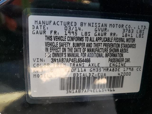 Photo 10 from auction – 2014 NISSAN SENTRA S with VIN 3N1AB7AP4EL654466