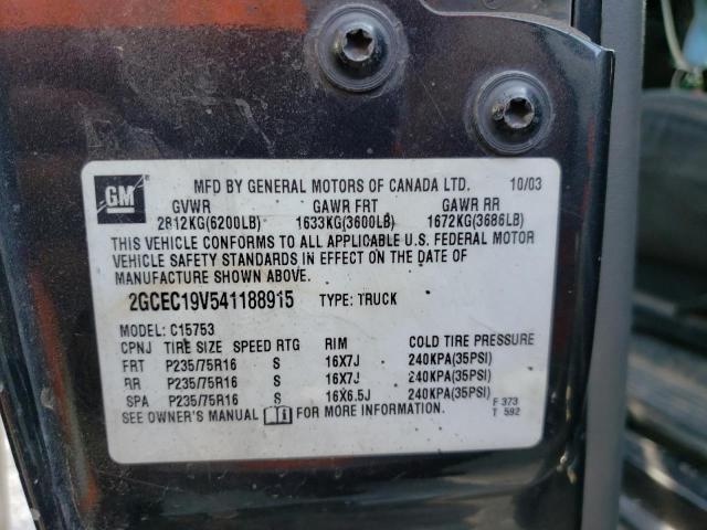 Photo 10 from auction – 2004 CHEVROLET SILVERADO with VIN 2GCEC19V541188915