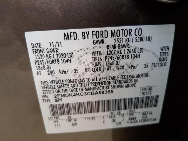 Photo 10 from auction – 2012 FORD EDGE LIMIT with VIN 2FMDK4KC3CBA58385