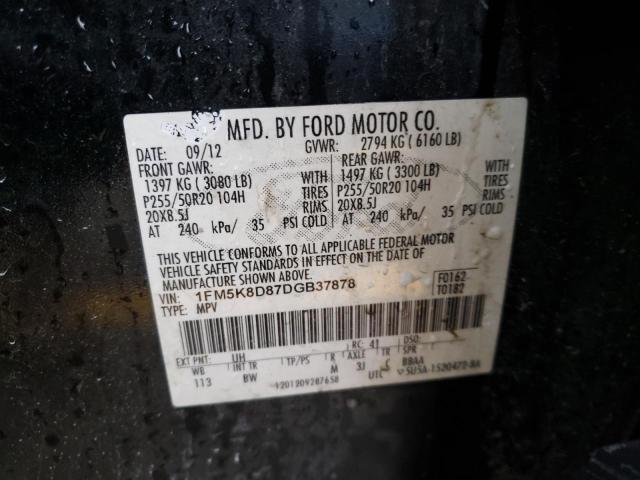 Photo 10 from auction – 2013 FORD EXPLORER X with VIN 1FM5K8D87DGB37878