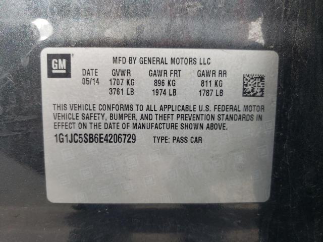 Photo 10 from auction – 2014 CHEVROLET SONIC LT with VIN 1G1JC5SB6E4206729