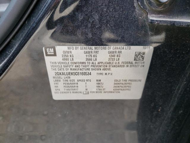Photo 10 from auction – 2012 GMC TERRAIN SL with VIN 2GKALUEK5C6160534