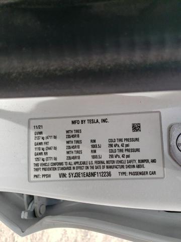 Photo 10 from auction – 2022 TESLA MODEL 3 with VIN 5YJ3E1EA8NF112236