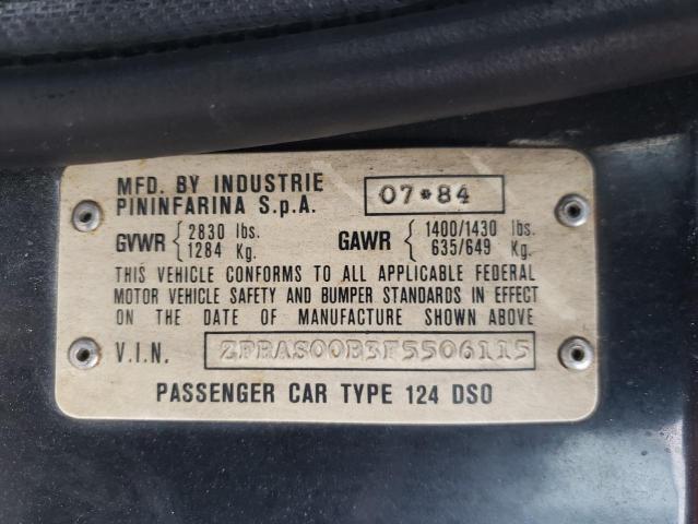 Photo 10 from auction – 1985 FIAT PININFARIN with VIN ZFRAS00B3F5506115