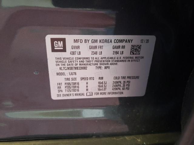 Photo 10 from auction – 2021 CHEVROLET TRAX LS with VIN KL7CJNSB7MB339982