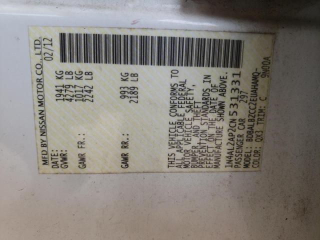 Photo 10 from auction – 2012 NISSAN ALTIMA BAS with VIN 1N4AL2AP2CN531331