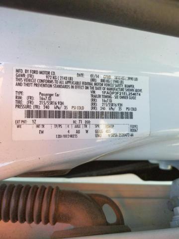 Photo 10 from auction – 2014 FORD FOCUS SE with VIN 1FADP3F21EL254674