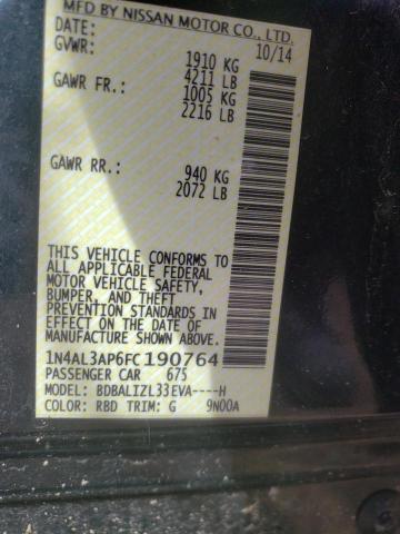 Photo 10 from auction – 2015 NISSAN ALTIMA 2.5 with VIN 1N4AL3AP6FC190764