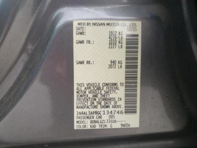 Photo 10 from auction – 2016 NISSAN ALTIMA 2.5 with VIN 1N4AL3AP8GC134746