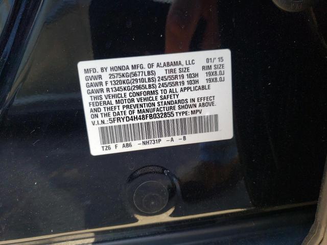 Photo 10 from auction – 2015 ACURA MDX TECHNO with VIN 5FRYD4H48FB032855