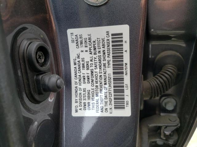 Photo 10 from auction – 2018 HONDA CIVIC EX with VIN 2HGFC2F71JH535211