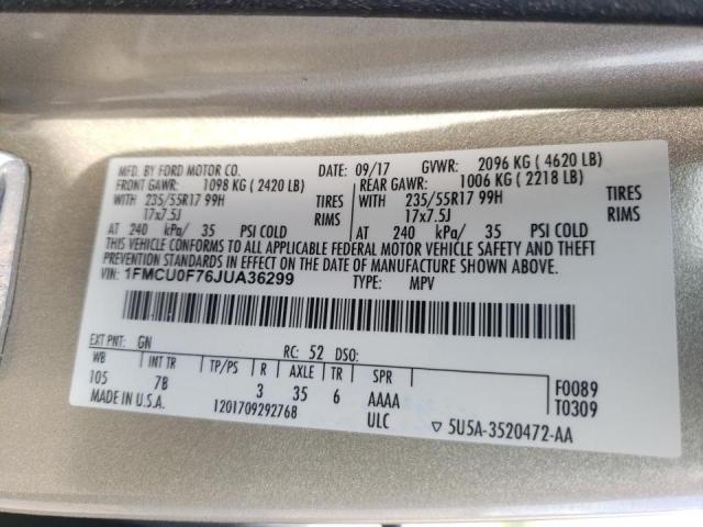 Фото 10 с аукциона – 2018 FORD ESCAPE S с VIN 1FMCU0F76JUA36299